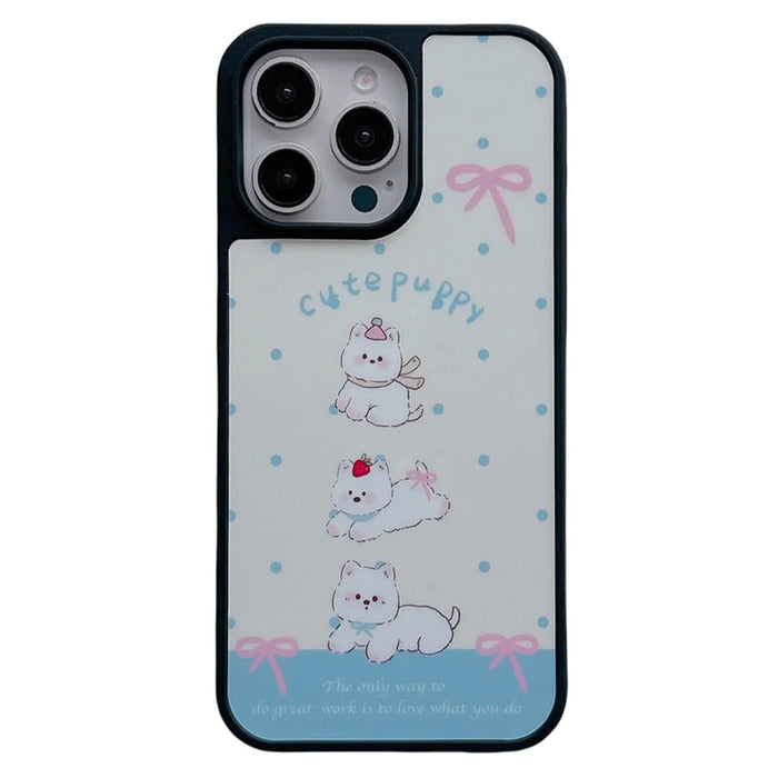 For iPhone 16 Pro Max Case Cute Simple Pattern Shockproof Acrylic Phone Cover - Three West Highland Terriers - 1