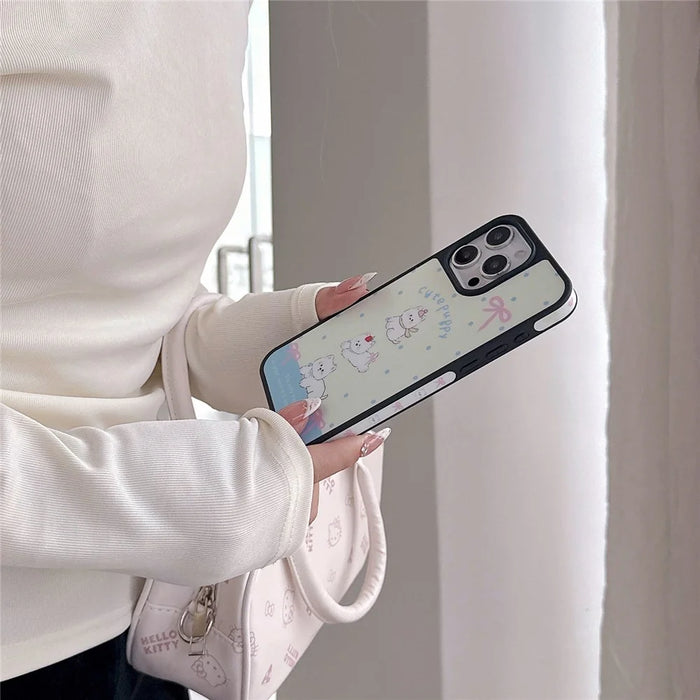 For iPhone 16 Pro Max Case Cute Simple Pattern Shockproof Acrylic Phone Cover - Three West Highland Terriers - 3