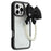 For iPhone 16 Pro Case Glitter Epoxy Design TPU + PC Phone Back Cover with Bow Strap, Rhinestone Decor - Black - 1