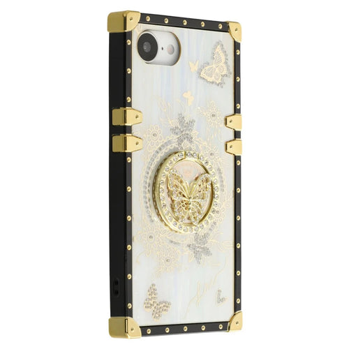 For iPhone 17e / 16e Cases Rhinestone Decor Butterfly Pattern TPU + PC Phone Cover - White - 1