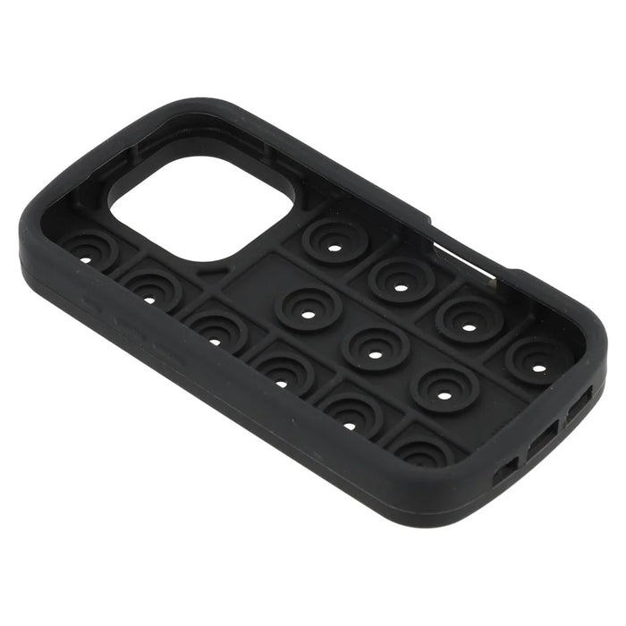 For iPhone 16 Pro Silicone Case Multi Hole Design Shockproof Phone Back Cover - Black - 7