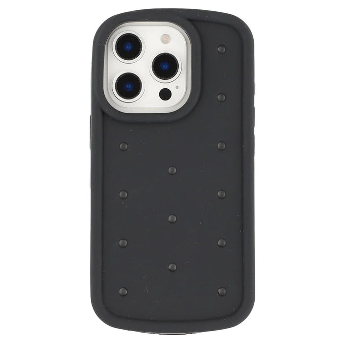 For iPhone 16 Pro Max Silicone Case Multi Hole Design Shockproof Phone Back Cover - Black - 3