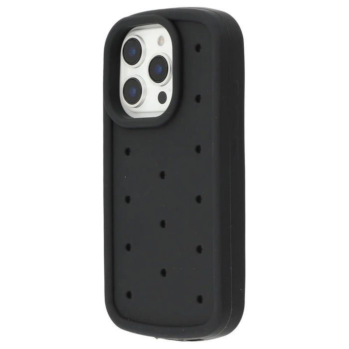 For iPhone 16 Pro Max Silicone Case Multi Hole Design Shockproof Phone Back Cover - Black - 4