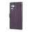 For Samsung Galaxy S24 FE Case Rose Flower PU Leather Wallet Phone Cover with 3 Card Slots - Dark Purple - 7