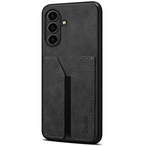 DENIOR For Samsung Galaxy A36 5G Case Elastic Card Holder PU Leather + TPU + PC Phone Cover - Black - 2