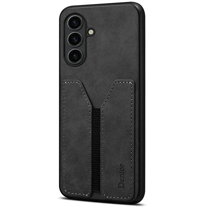 DENIOR For Samsung Galaxy A36 5G Case Elastic Card Holder PU Leather + TPU + PC Phone Cover - Black - 2