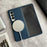 For Samsung Galaxy Z Fold3 5G Magnetic Case Carbon Fiber Texture PC Phone Cover with Screen Protector - Blue - 3
