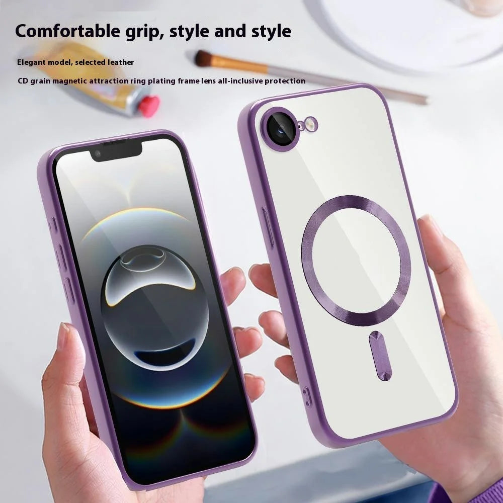 For iPhone 17e / 16e Case Compatible with MagSafe TPU + PC Clear Back Cover - Dark Purple - 5