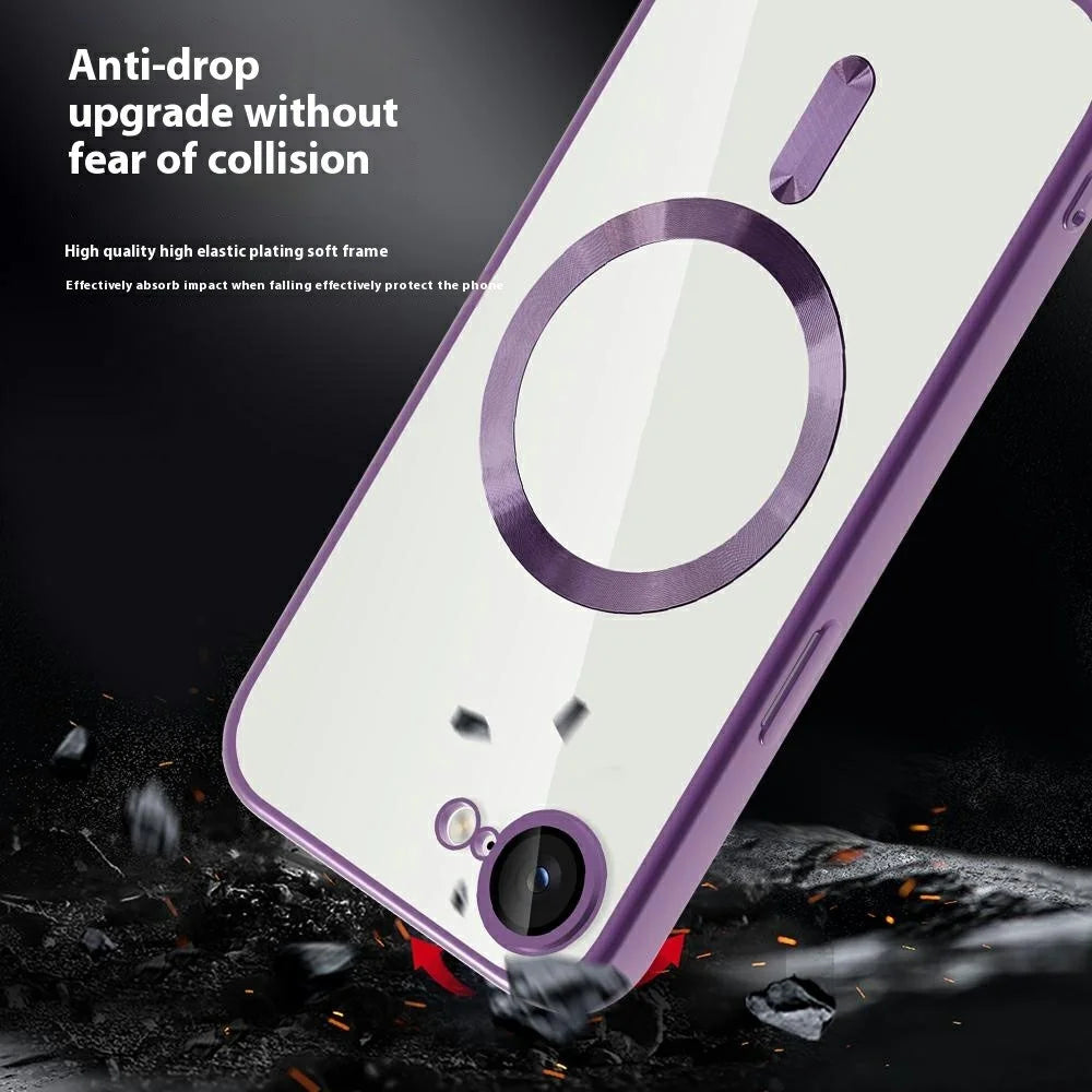For iPhone 17e / 16e Case Compatible with MagSafe TPU + PC Clear Back Cover - Dark Purple - 7