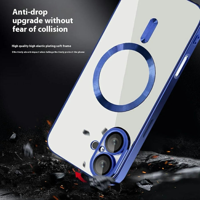 For iPhone 16 Case Compatible with MagSafe TPU + PC Clear Back Cover - Sapphire - 5