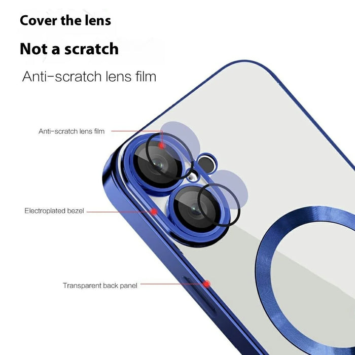 For iPhone 16 Plus Case Compatible with MagSafe TPU + PC Clear Back Cover - Sapphire - 3