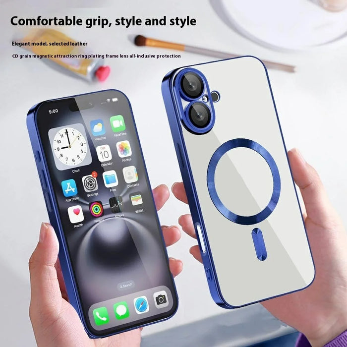 For iPhone 16 Plus Case Compatible with MagSafe TPU + PC Clear Back Cover - Sapphire - 4