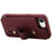 For iPhone 17e / 16e Case Kickstand Card Slots Leather Coated TPU Cover with Shoulder Strap - Wine Red - 3