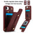For iPhone 17e / 16e Case Kickstand Card Slots Leather Coated TPU Cover with Shoulder Strap - Wine Red - 7