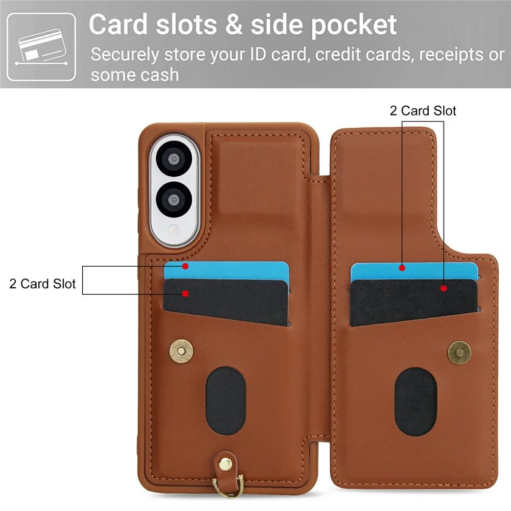 SY-001 For Samsung Galaxy S25 Edge Case Card Slots Leather Coated TPU Flower Phone Cover - Brown - 5
