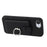For iPhone 17e / 16e Case with Ring Kickstand Drawing Type Card Slots Leather Back Cover - Black - 3