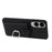 For Samsung Galaxy S25 Edge Case with Ring Kickstand Drawing Type Card Slots Leather Back Cover - Black - 3
