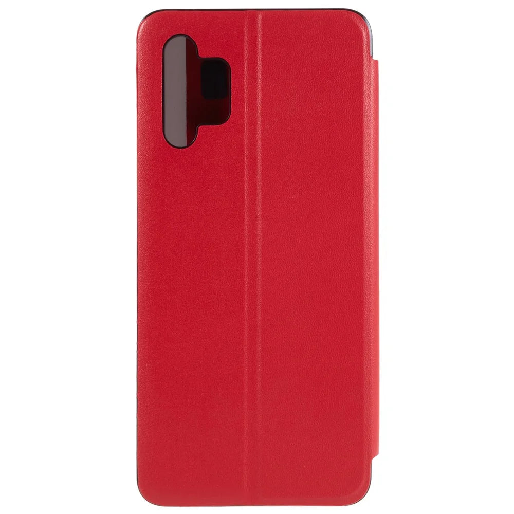 For Samsung Galaxy A32 4G (EU Version) Case View Window PU Leather Stand Cover - Red - 7