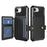 For iPhone 17e / 16e Case with Card Holder PU Leather + TPU Phone Back Cover - Black - 1