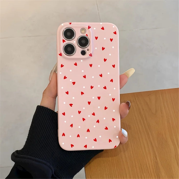For iPhone 15 Pro Max Case Full Heart Pattern Soft TPU Phone Cover - 1