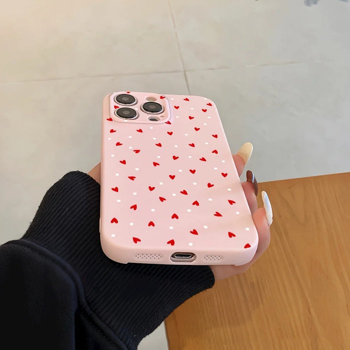 For iPhone 15 Pro Case Full Heart Pattern Soft TPU Phone Cover - 2