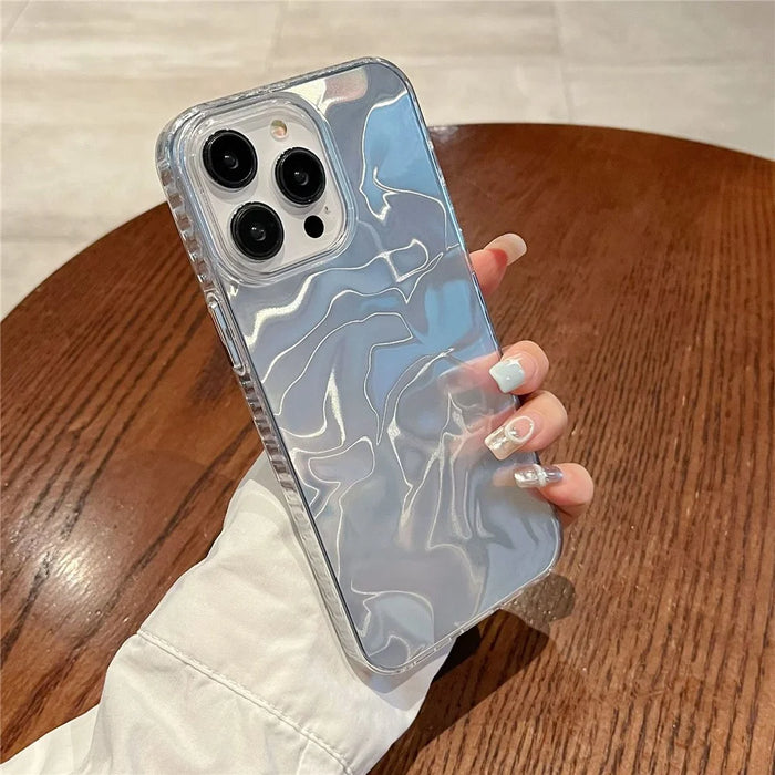 For iPhone 15 Pro Max Case IMD Ripple Pattern Hard PC Shockproof Phone Cover - 2