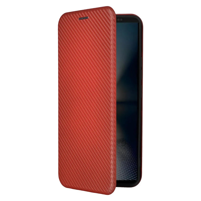 For Sony Xperia 1 VII Case Carbon Fiber Texture Drop-Proof PU Leather Phone Cover - Brown - 7