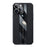 For iPhone 14 Pro Max Carbon Fiber Texture Electroplated Phone Case Genuine Leather Coated TPU Drop Protection Cover - Black - 3