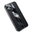 For iPhone 14 Pro Max Carbon Fiber Texture Electroplated Phone Case Genuine Leather Coated TPU Drop Protection Cover - Black - 4