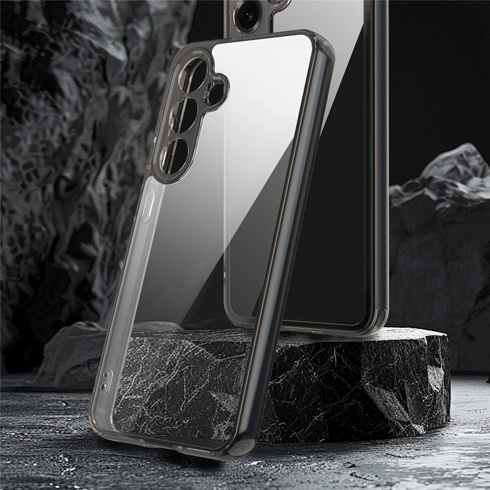 For Samsung Galaxy S25+ / S24+ Case TPU + Acrylic Phone Back Cover Anti Yellowing - Black - 2