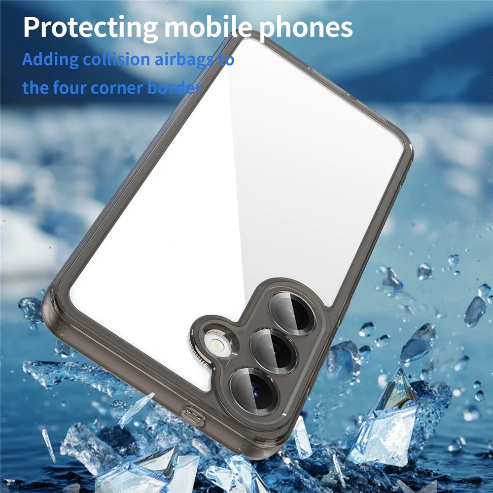 For Samsung Galaxy S25+ / S24+ Case TPU + Acrylic Phone Back Cover Anti Yellowing - Black - 5