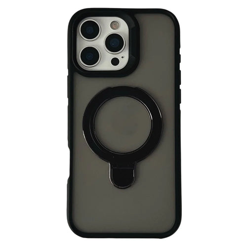 For iPhone 16 Pro Max Magnetic Case with Kickstand Dual-Color TPU + Acrylic Phone Back Cover - 1