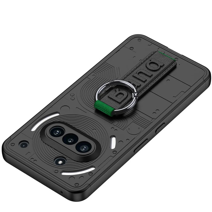 GKK For Nothing Phone (3a) Case Hard PC Phone Back Cover with Hand Strap - Grey - 3