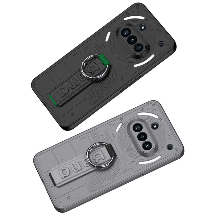 GKK For Nothing Phone (3a) Case Hard PC Phone Back Cover with Hand Strap - Grey - 5