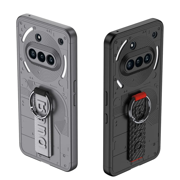 GKK For Nothing Phone (3a) Case Hard PC Phone Back Cover with Hand Strap - Grey - 6