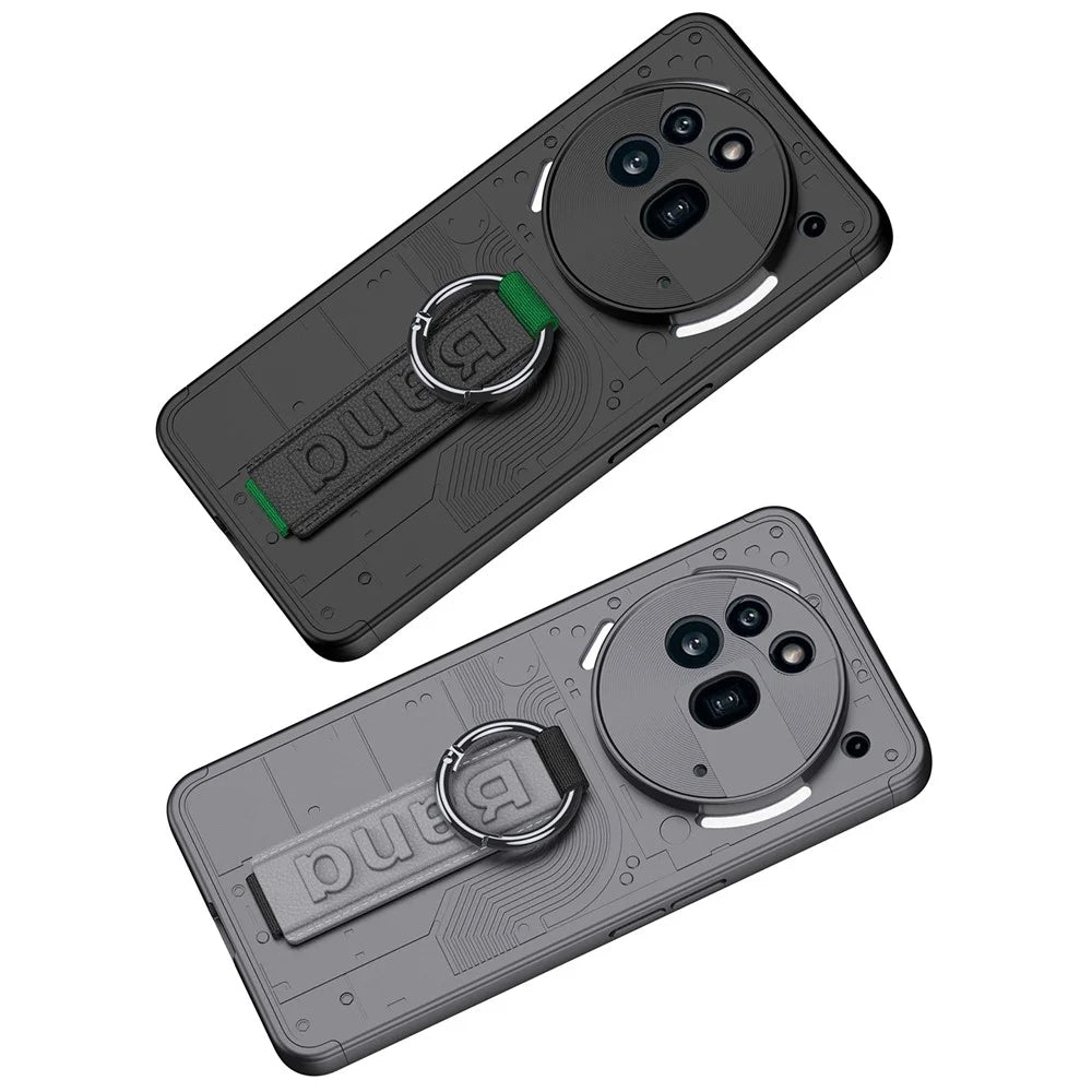 GKK For Nothing Phone (3a) Pro Case Hard PC Phone Back Cover with Hand Strap - Grey - 6