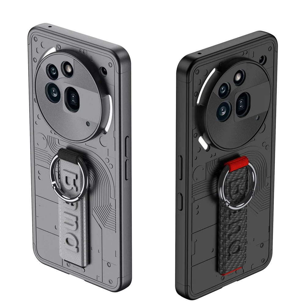 GKK For Nothing Phone (3a) Pro Case Hard PC Phone Back Cover with Hand Strap - Grey - 7