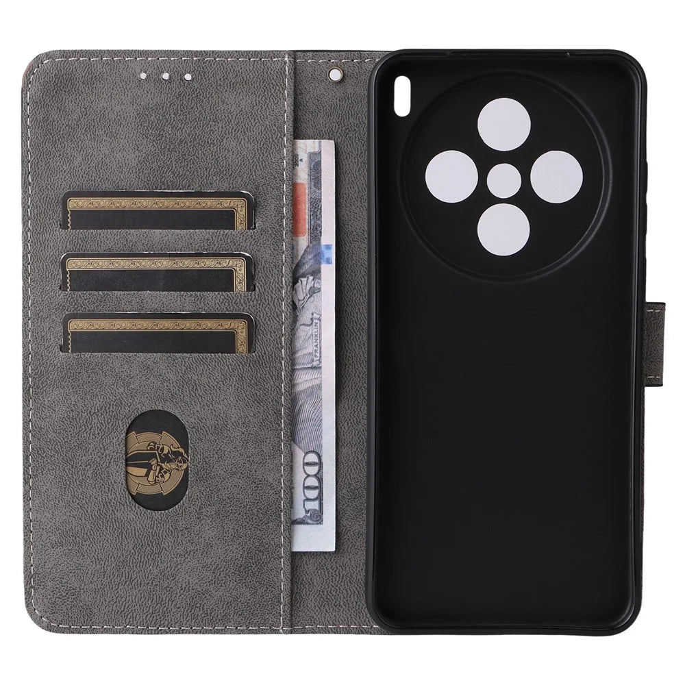 For vivo X200s 5G Case Wallet RFID Blocking PU Leather Cover Stand with Strap - Black - 3
