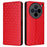 Leather Case for vivo X200s 5G Wallet Rhombus Imprinted Phone Cover - Red - 1