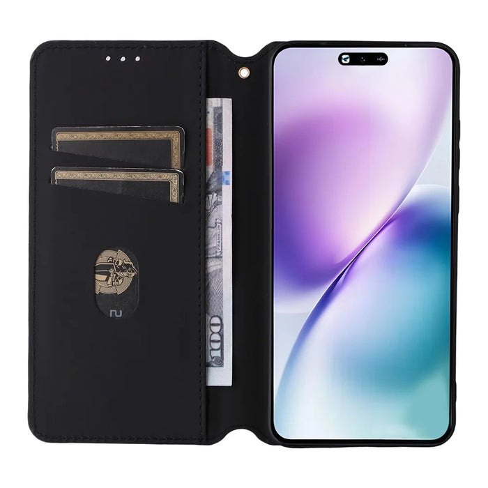Leather Case for vivo X200s 5G Wallet Rhombus Imprinted Phone Cover - Red - 2
