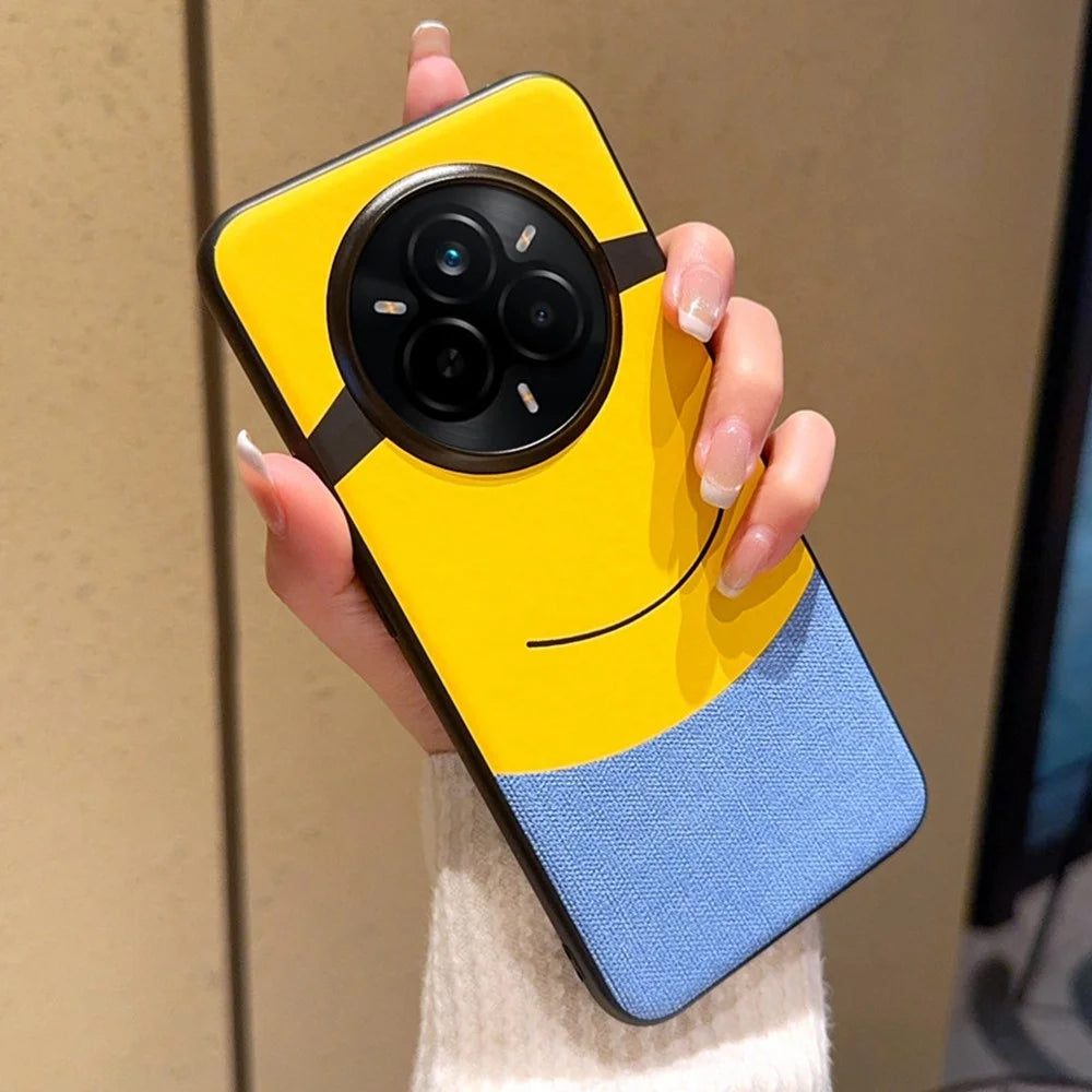 For Realme 14 Pro 5G Case Big Eye Yellow Creative Design Leather + PC Phone Cover - 1
