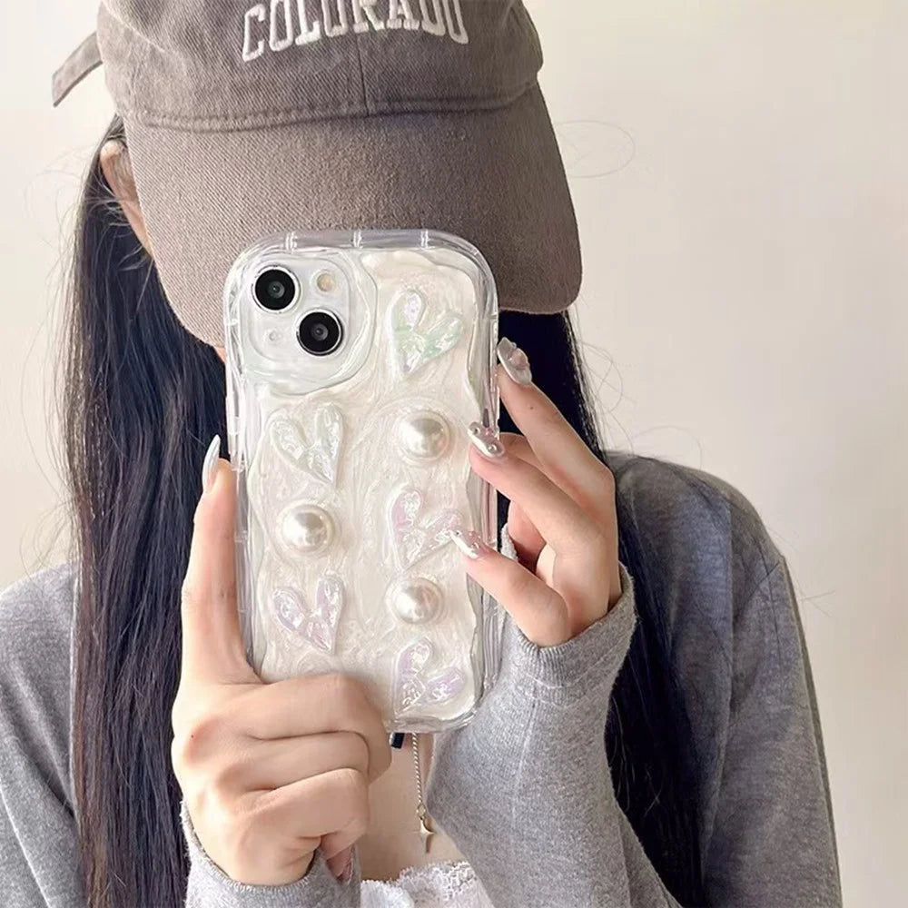 For iPhone 15 Case Epoxy TPU Shockproof Phone Cover - Heart - 2