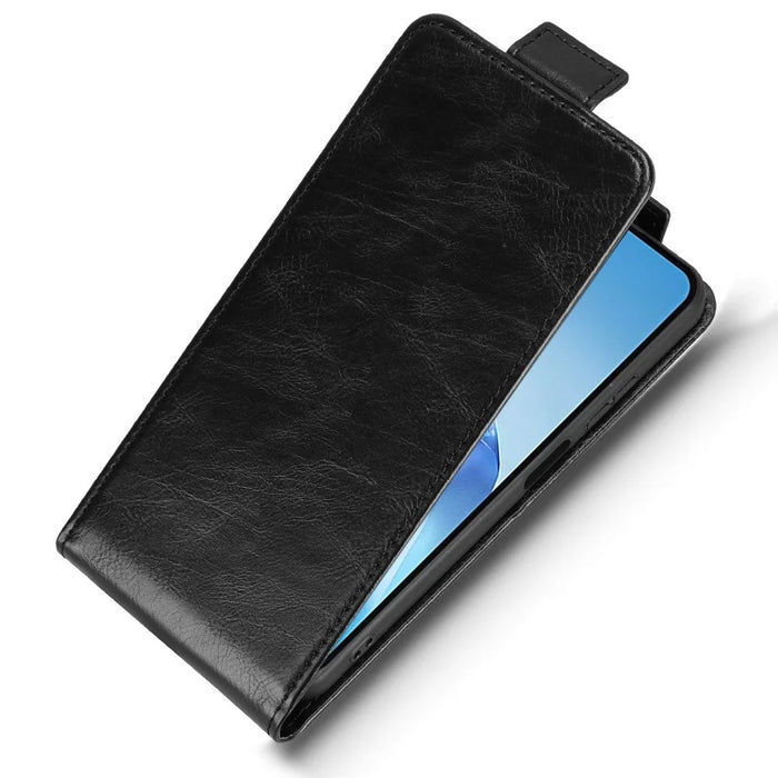 For itel Power 70 4G Stand Case Magnetic Clasp Vertical Flip Leather Phone Cover with Card Holder - Black - 4