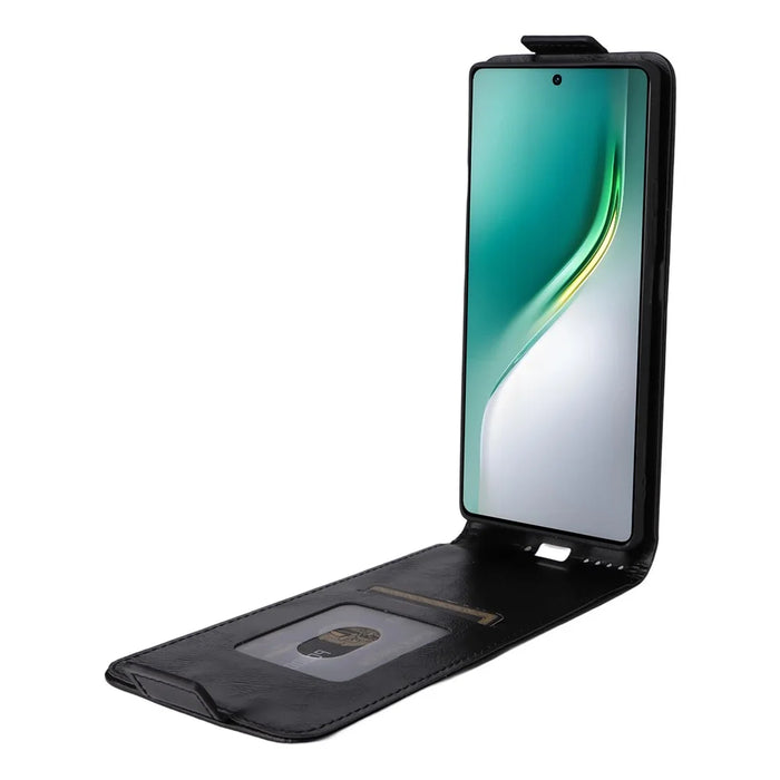 For TECNO Camon 40 4G Stand Case Magnetic Clasp Vertical Flip Leather Phone Cover with Card Holder - Black - 2