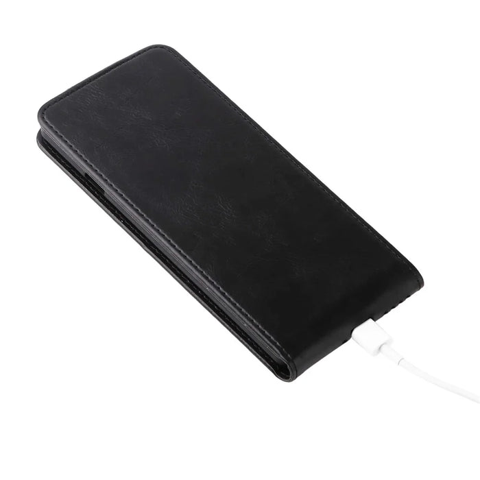 For TECNO Camon 40 4G Stand Case Magnetic Clasp Vertical Flip Leather Phone Cover with Card Holder - Black - 5