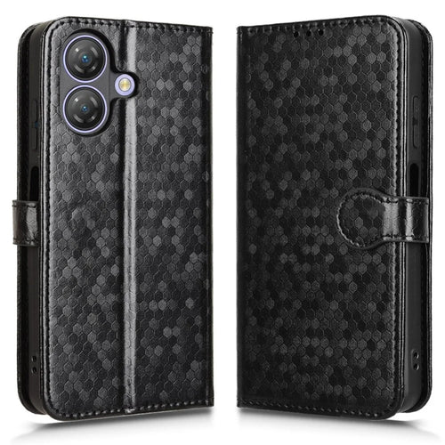 For Ulefone Note 21 Wallet Case Dot Pattern Imprint PU Leather Phone Cover - Black - 1