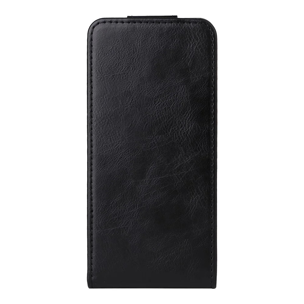 For Ulefone Note 21 Stand Case Magnetic Clasp Vertical Flip Leather Phone Cover with Card Holder - Black - 6