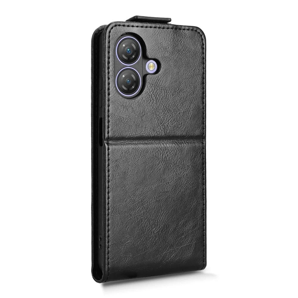 For Ulefone Note 21 Stand Case Magnetic Clasp Vertical Flip Leather Phone Cover with Card Holder - Black - 7