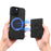 DENIOR D27 For iPhone 16 Pro Magnetic Case RFID Blocking Retro Leather Back Cover with Detachable Card Holder - Black - 3
