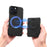 DENIOR D28 For iPhone 16 Pro Max Magnetic Case RFID Blocking Retro Leather Back Cover with Card Holder Kickstand - Black - 3